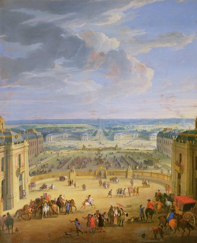 Vista prospettica dal castello di Versailles della Place d